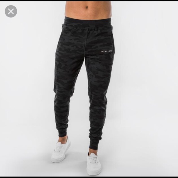 mens black camo joggers
